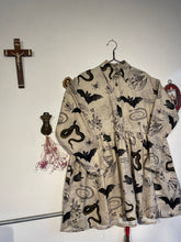 Load image into Gallery viewer, The Baudelaire Shirt dress in oddities print size L
